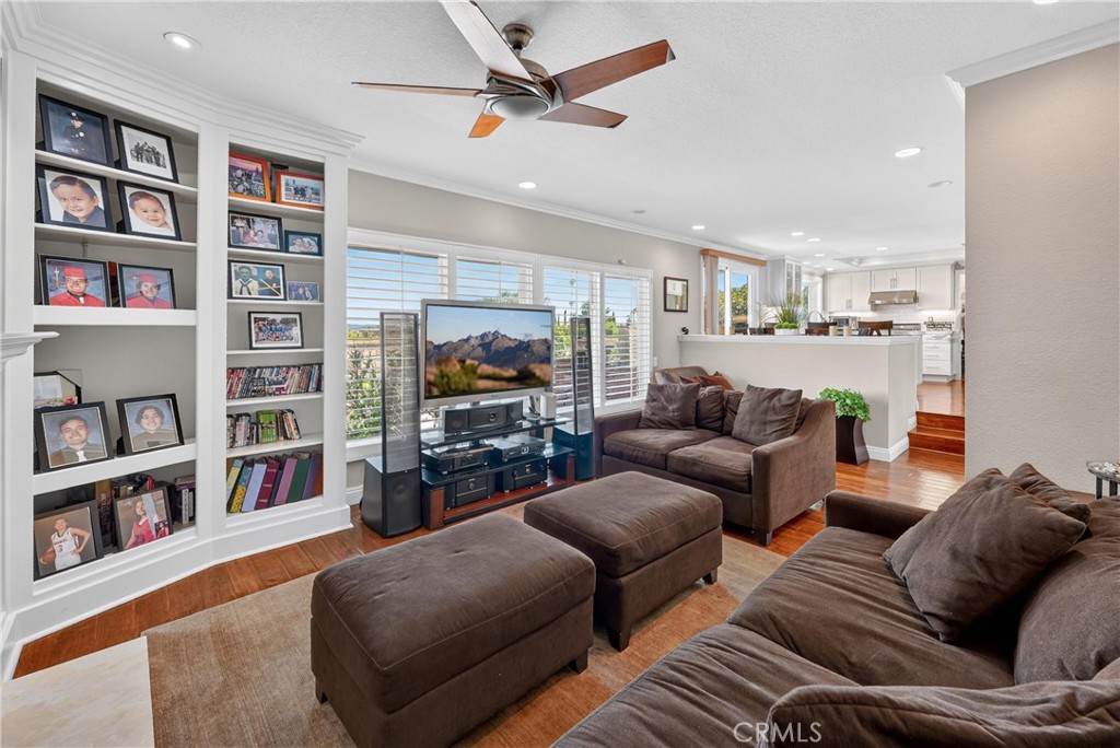 Ample built-in shelves in the lovely Family room. - 22852 Buendia, Mission Viejo CA 92691 - photo 23