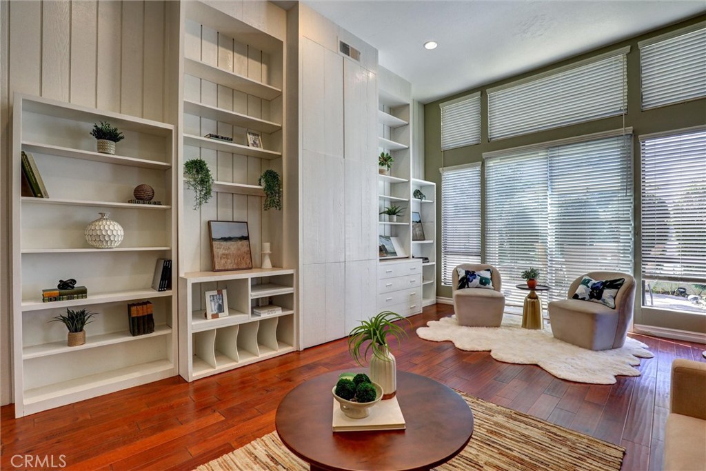 Built ins Family room. Patio outside family room. - 1 Saint Tropez, Newport Beach CA 92660 - photo 27