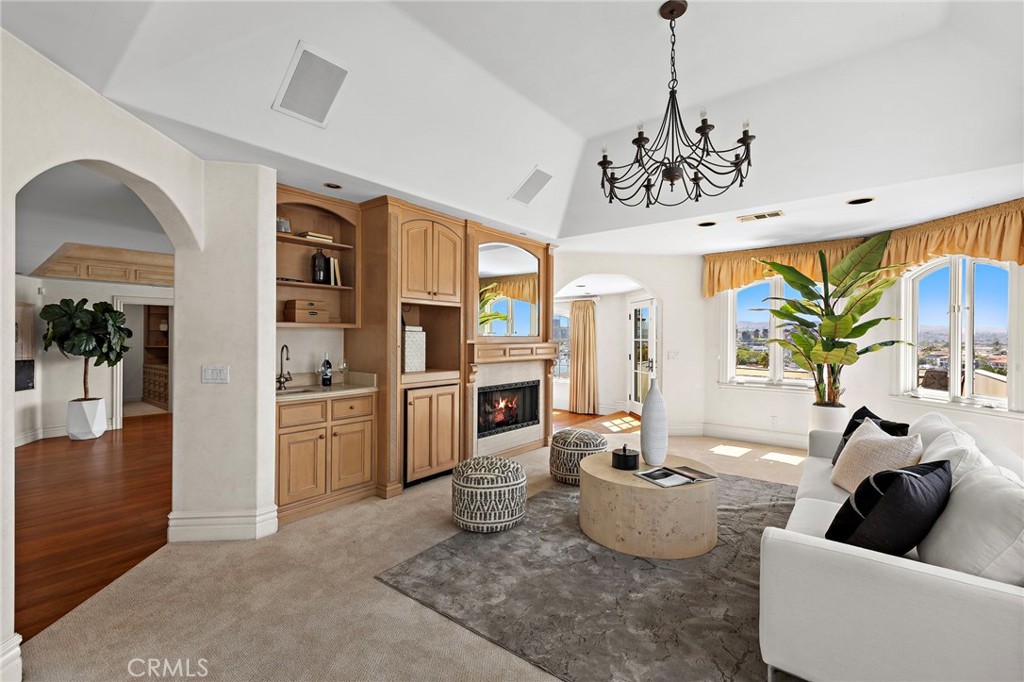 Primary bedroom retreat with fireplace - 108 Kings Place, Newport Beach CA 92663 - photo 31