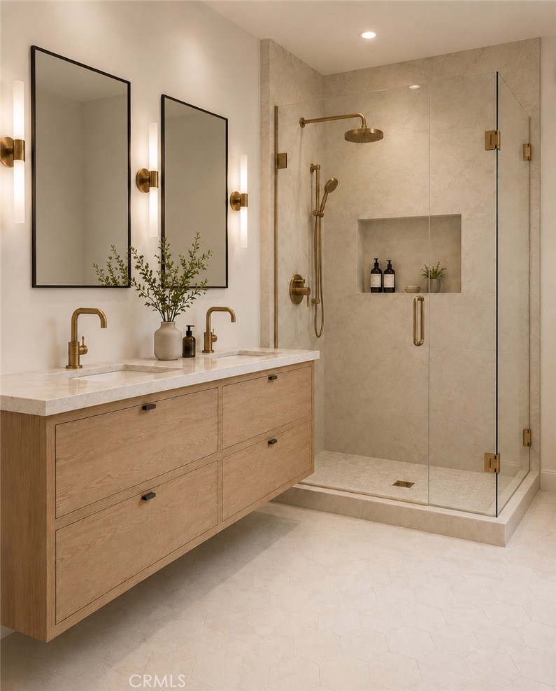 primary bathroom rendering - 122 1/2 29th Street, Newport Beach CA 92663 - photo 5