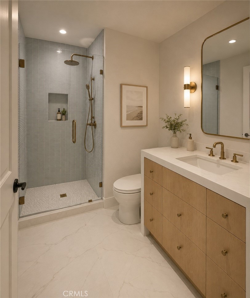 Secondary bathroom rendering - 122 29th Street, Newport Beach CA 92663 - photo 5