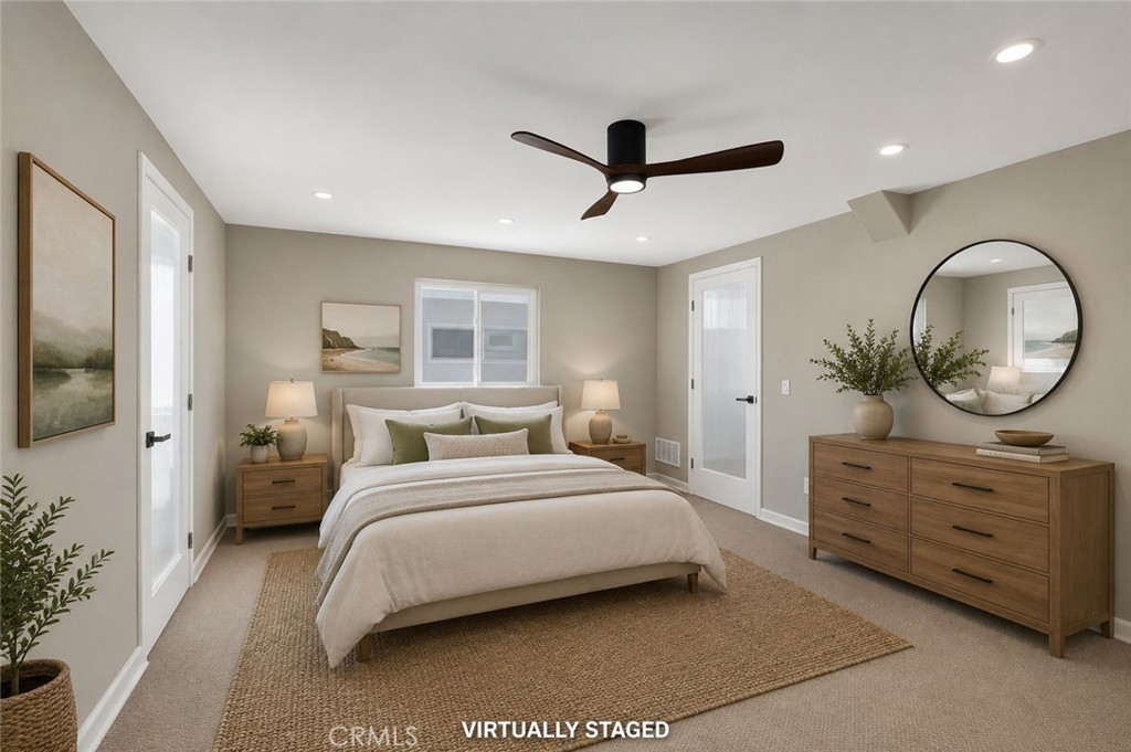Virtually Staged Primary Bedroom - 206 30th 1/2, Newport Beach CA 92663 - photo 12