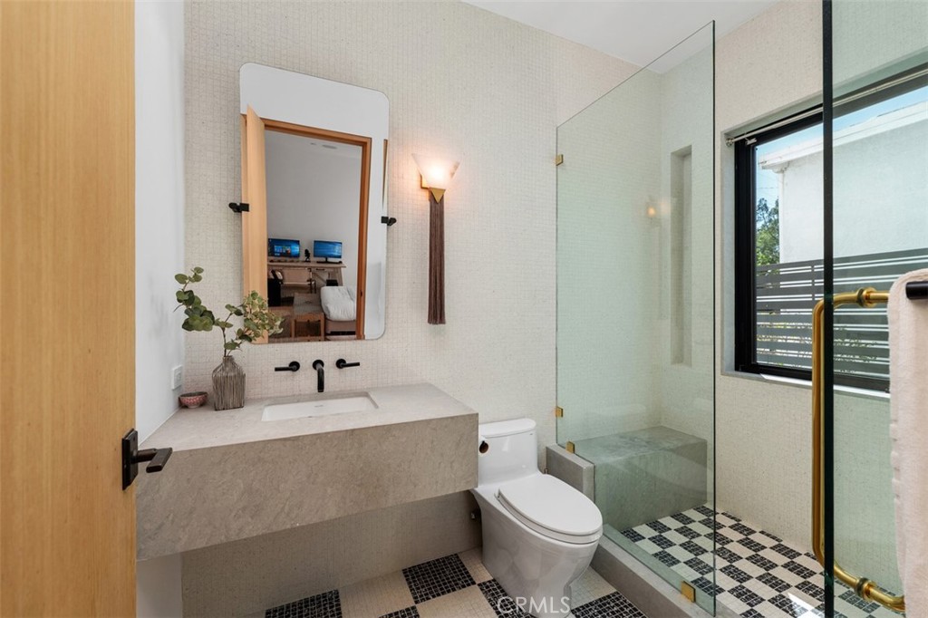 Beautiful, custom Italian tile with bespoke light fixture mimics a horse tail - 2398 Redlands Drive, Newport Beach CA 92660 - photo 20