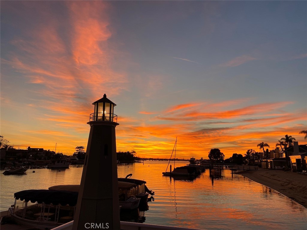 Sunset from the dock across the street - 28 1/2 Beacon Bay, Newport Beach CA 92660 - photo 21
