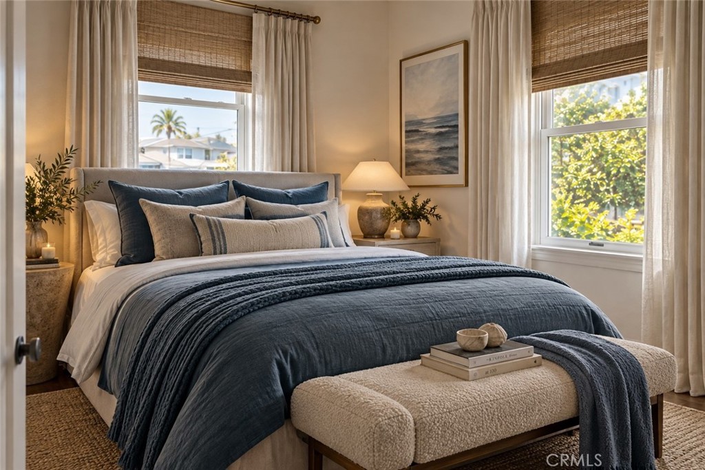 master bedroom comes with unfurnished. AI stage here - 3209 Clay Street A, Newport Beach CA 92663 - photo 3