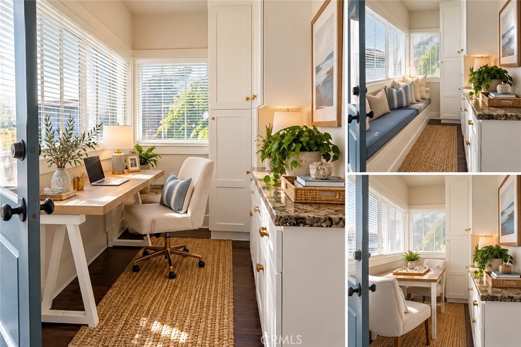 office area. AI staging showing different uses of the area. - 3209 Clay Street A, Newport Beach CA 92663 - photo 9