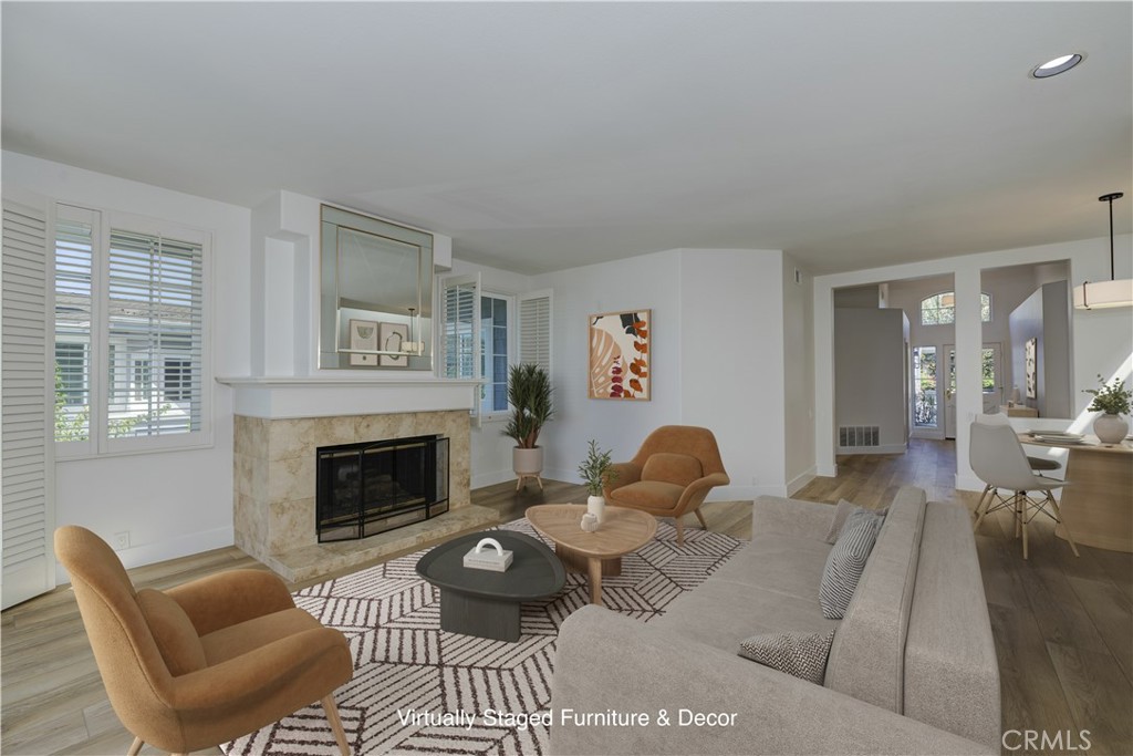 LIVING ROOM - virtually staged furniture - 3741 Geranium, Corona Del Mar CA 92625 - photo 5