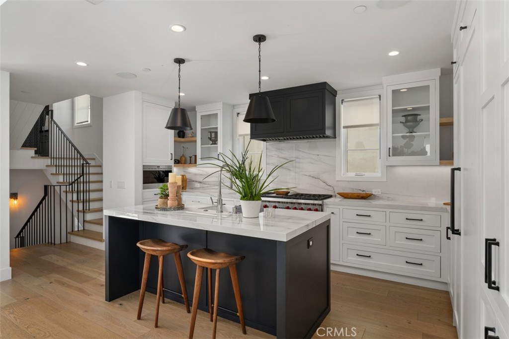 Kitchen located on second floor with engineered hardwood white oak flooring - 418 1/2 Larkspur, Newport Beach CA 92625 - photo 11