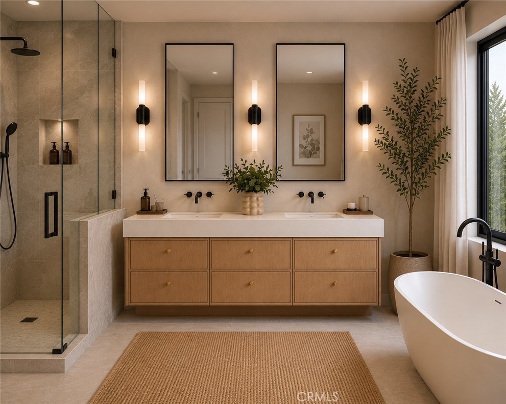 Primary bathroom rendering - 510 35th Street, Newport Beach CA 92663 - photo 6