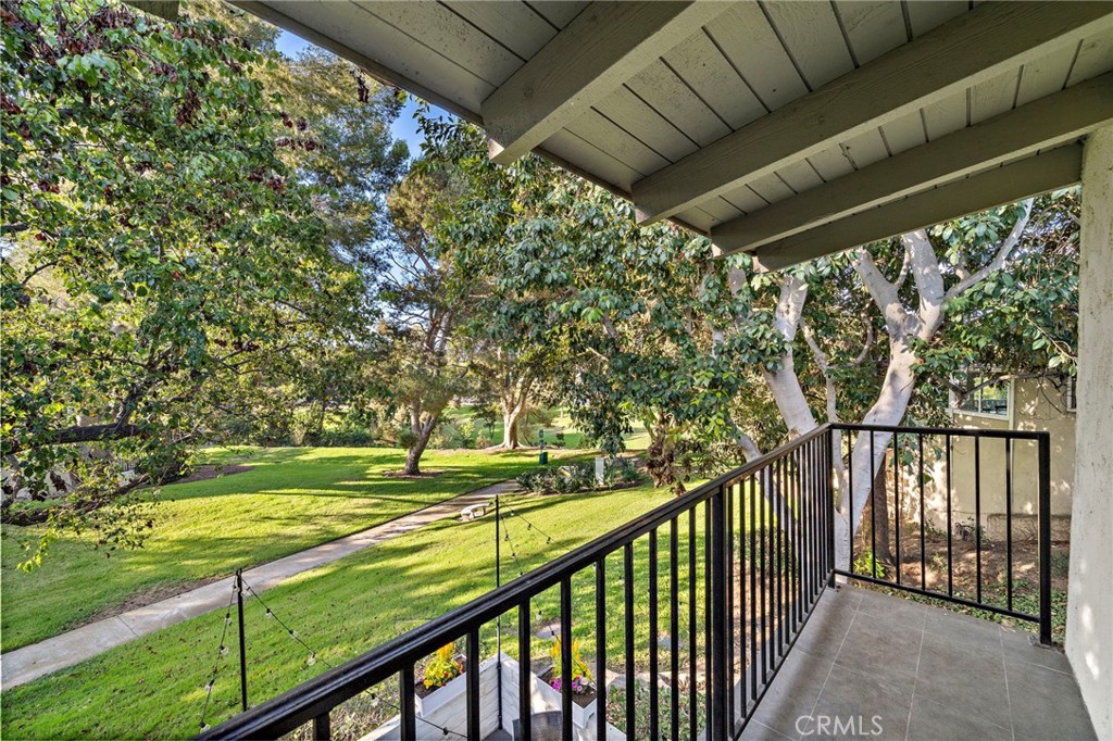 Gorgeous lush green views from the upstairs balcony. - 526 Vista Grande, Newport Beach CA 92660 - photo 22