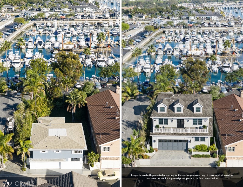 "Original photo" on the Left & "AI generated Photo" on the Right. - 65 Beacon Bay, Newport Beach CA 92660 - photo 1