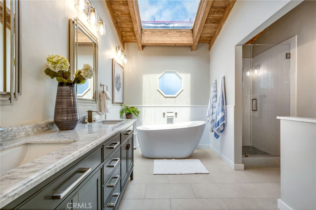 Beautiful primary bath is like a spa retreat - 920 E Oceanfront, Newport Beach CA 92661 - photo 19