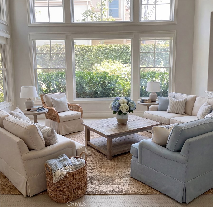 Living room virtually staged - 96 Old Course, Newport Beach CA 92660 - photo 5