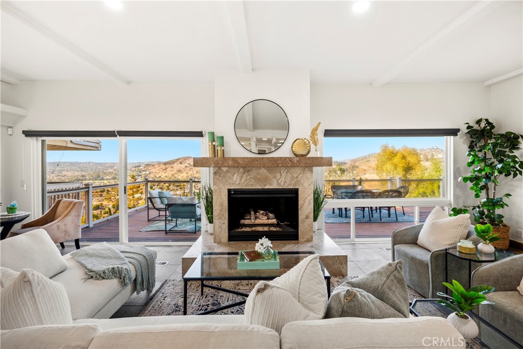 Family room with Fireplace and Views - 12352 Baja Panorama, North Tustin CA 92705 - photo 1