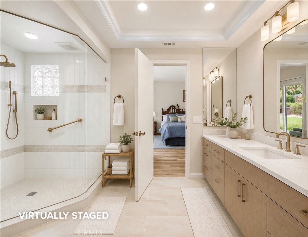 Primary bathroom. Digitally enhanced. - 1321 El Finito Way, North Tustin CA 92705 - photo 23