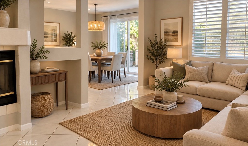 Family room AI staged - 3317 Metcalf E E, Orange CA 92869 - photo 4