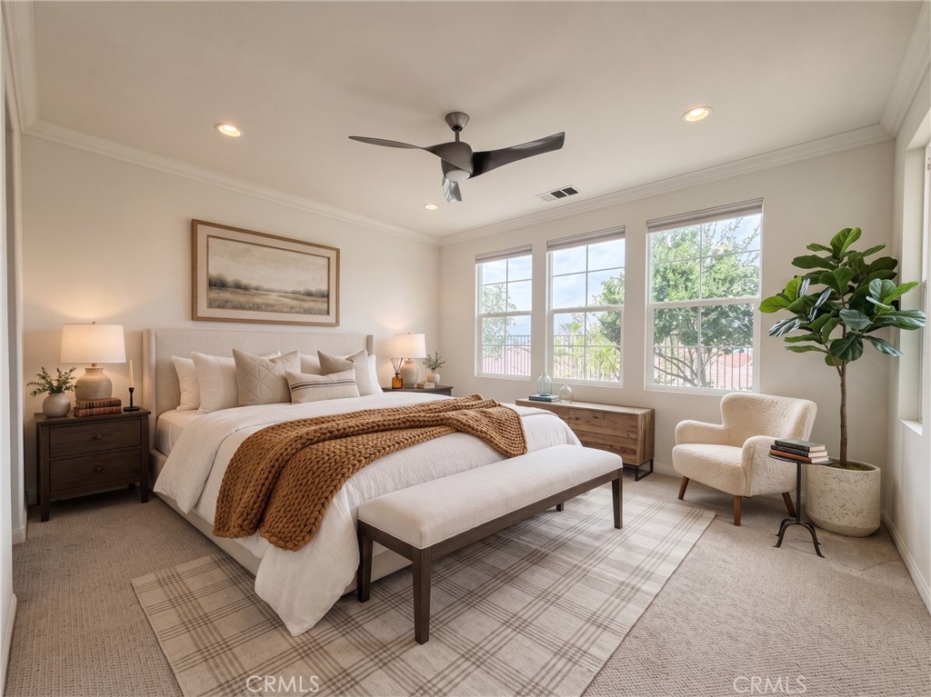 Primary bedroom. Virtually staged with - 31 Garcilla Drive, Rancho Mission Viejo CA 92694 - photo 19