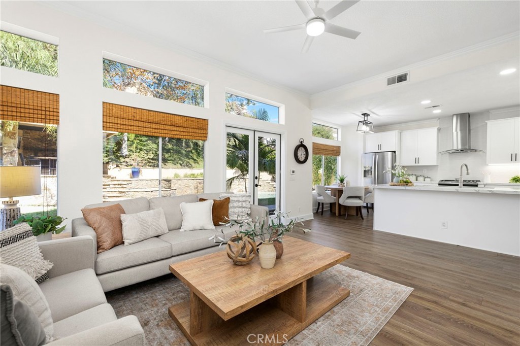 Family room is open to the kitchen with views of your private yard - 1 Villamoura, Rancho Santa Margarita CA 92679 - photo 13