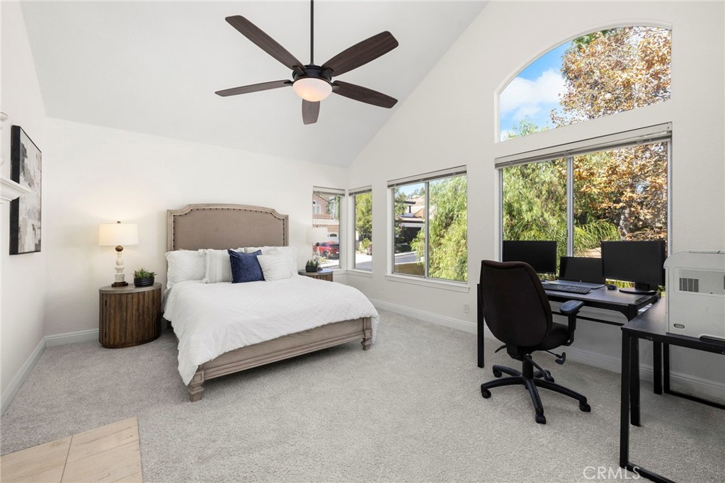 Spacious primary suite with cathedral ceilings and fireplace - 1 Villamoura, Rancho Santa Margarita CA 92679 - photo 21