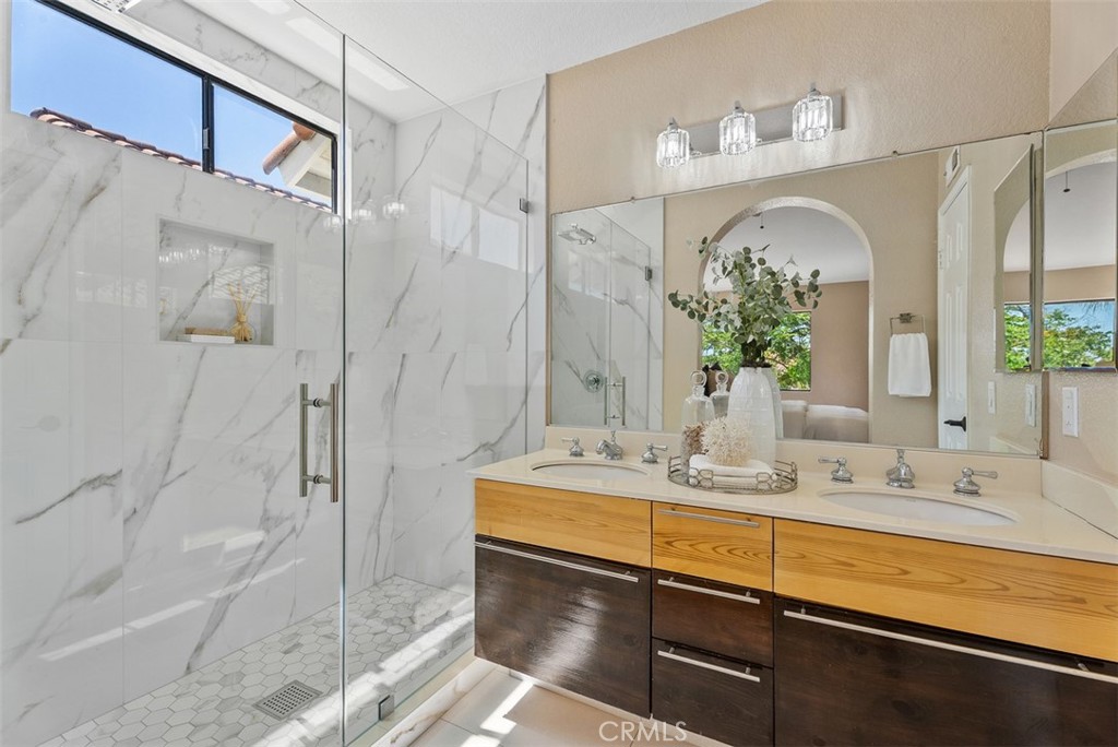 Gorgeous brand new walk in shower and flooring - 16 Crucillo, Rancho Santa Margarita CA 92688 - photo 25