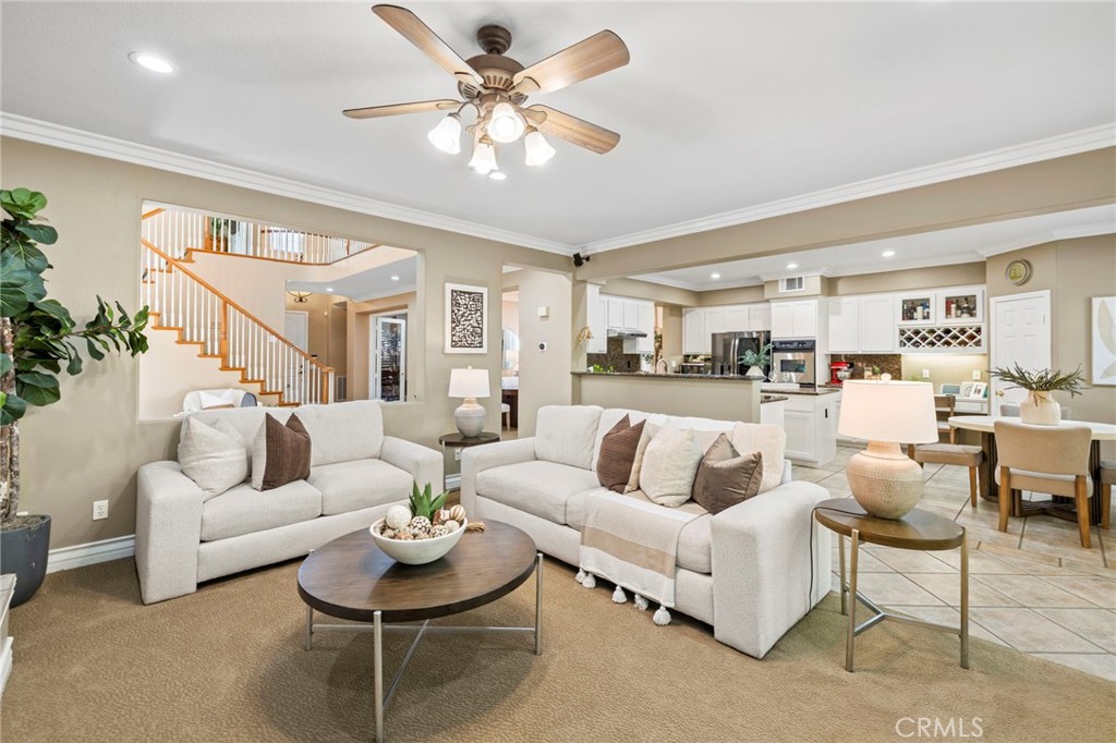 The kitchen opens seamlessly to the inviting family room. - 30 Acanthus, Rancho Santa Margarita CA 92688 - photo 13