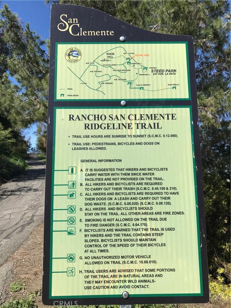 Entrance to the Ridgeline Trail located in Rancho San Clemente. - 1031 Via Presa, San Clemente CA 92672 - photo 50