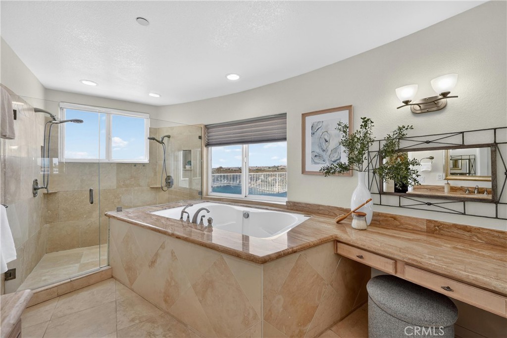 Primary bath soaking tub and shower - 111 Revuelta Court, San Clemente CA 92672 - photo 41
