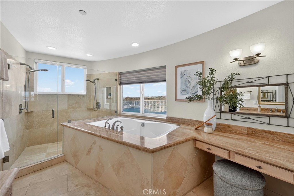 Primary bath soaking tub and shower - 111 Revuelta Court, San Clemente CA 92672 - photo 41