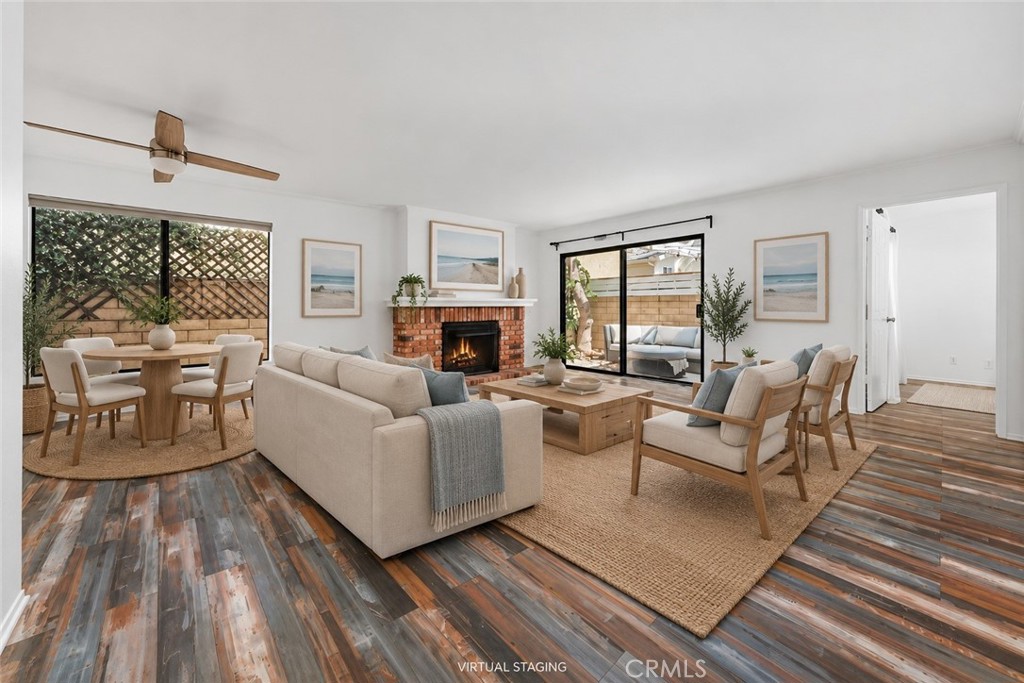 Living Room - Virtually Staged - 1404 Buena Vista 1, San Clemente CA 92672 - photo 4