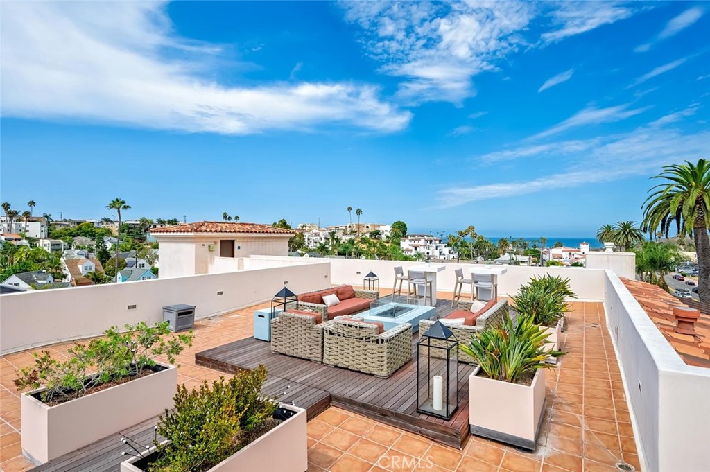 Ocean view Rooftop deck with BBQ area, fire pit and lots of cozy seating....great for entertaining! - 1520 N El Camino Real 26, San Clemente CA 92672 - photo 35