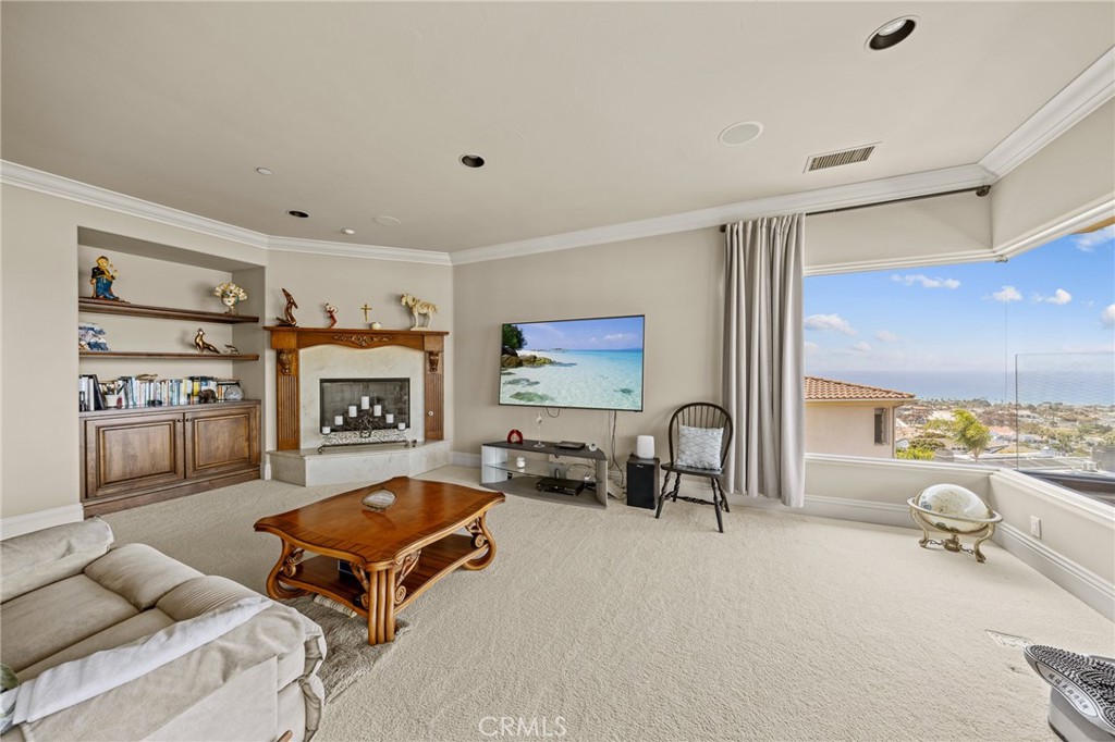Primary Suite Sitting Area with Fireplace and Ocean-View - 41 Marbella, San Clemente CA 92673 - photo 28