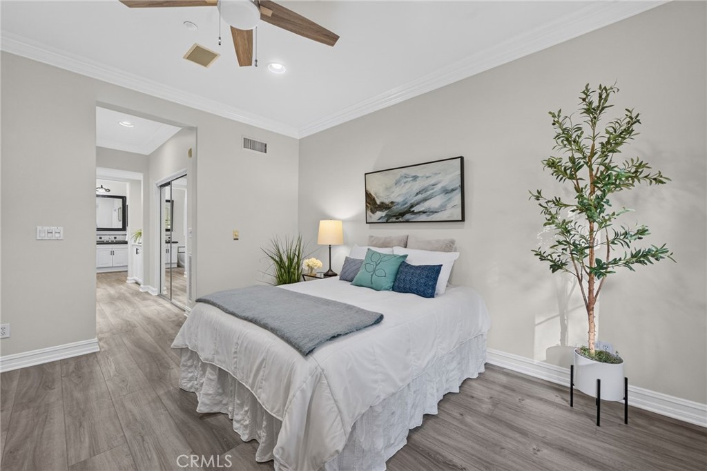 Downstairs Primary Suite looking towards Closet, Linen and Bathroom - 50 Paseo Verde, San Clemente CA 92673 - photo 20