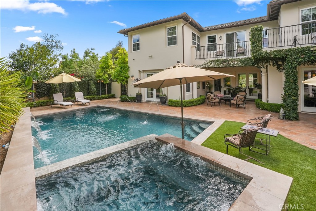 Saltwater pool and spa, completed in 2022, with beautiful water features and a tranquil setting. - 27532 Calle De La Rosa, San Juan Capistrano CA 92675 - photo 37