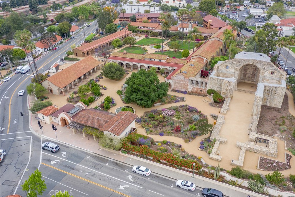 Aerial view of the historic Mission San Juan Capistrano and its surrounding gardens in the heart of downtown. - 28242 Camino Del Rio, San Juan Capistrano CA 92675 - photo 58