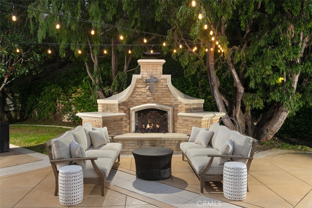 Great entertaining yard with fireplace and cafe lighting - 31201 Old San Juan Road, San Juan Capistrano CA 92675 - photo 7