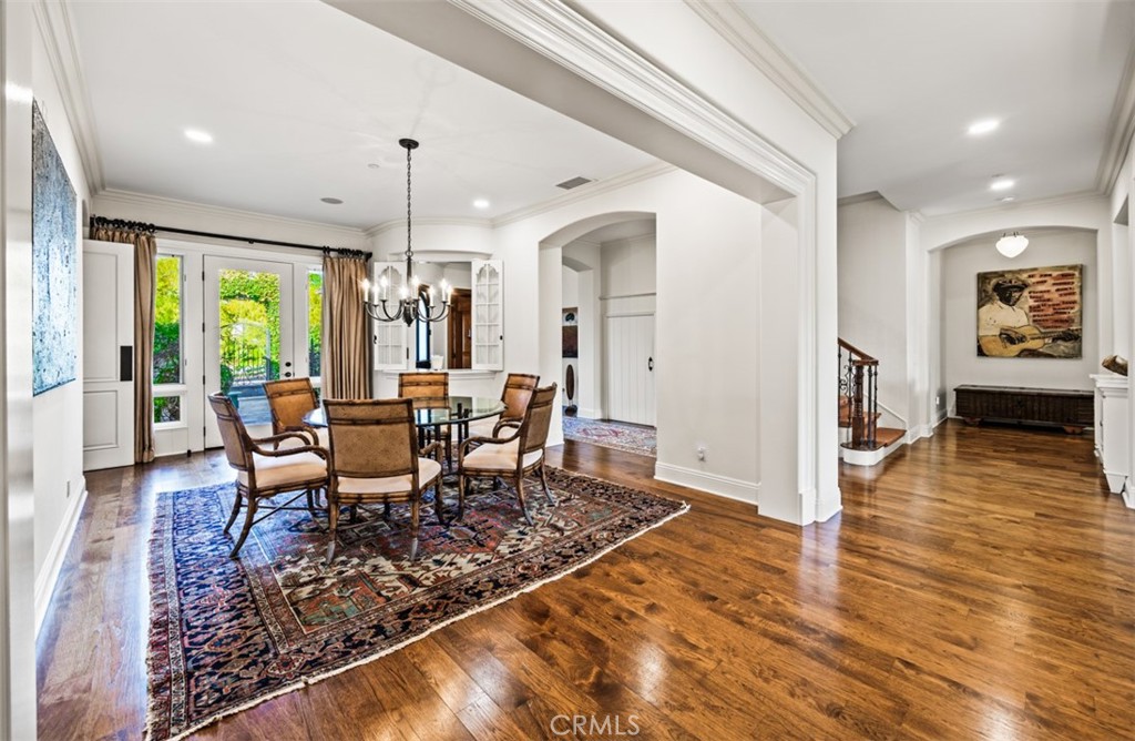 Large formal dining room with French doors to courtyard - 31445 Juliana Farms Road, San Juan Capistrano CA 92675 - photo 14