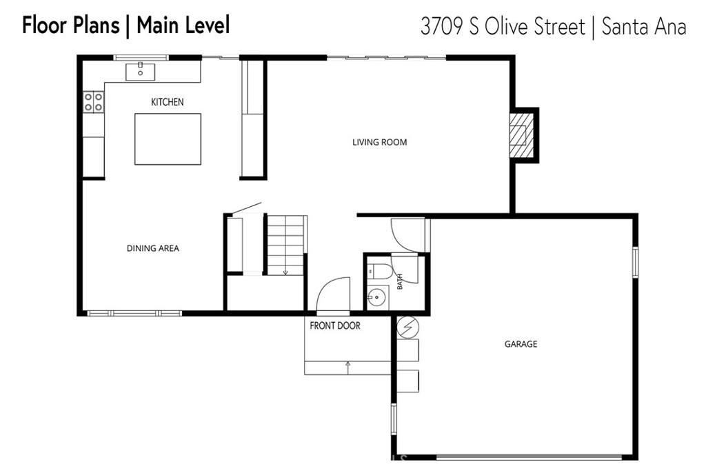 Floor plans of lower level - 3709 S Olive Street, Santa Ana CA 92707 - photo 10