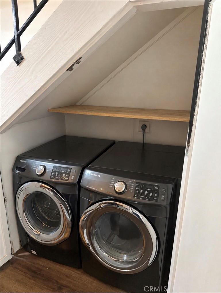 Washer and dryer under stairs - 624 S Sullivan 16b, Santa Ana CA 92704 - photo 24