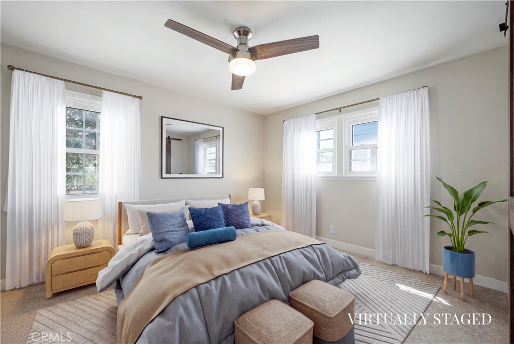 Main bedroom features windows placed as to offer cross breeze ventilation. - 1200 Catalina Avenue, Seal Beach CA 90740 - photo 15