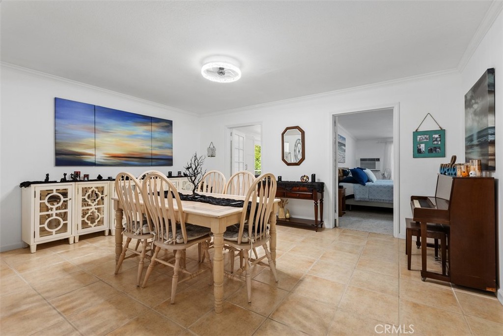 Plenty of room in this dining area to entertain! Notice Primary bedroom entrance on the right & 2nd bedroom on the left. - 29501 Silverado Canyon Road, Silverado Canyon CA 92676 - photo 18