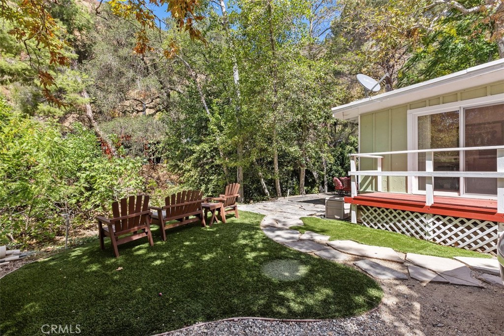 View from the side/back looking towards the creek. So peaceful, private & serene. - 29501 Silverado Canyon Road, Silverado Canyon CA 92676 - photo 35