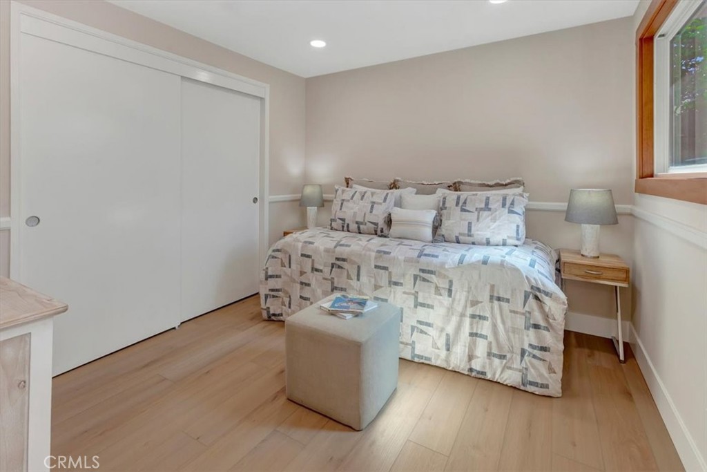 Third bedroom with a view of backyard, chair rail, recessed lighting - 14412 GRASSMERE, Tustin CA 92780 - photo 21