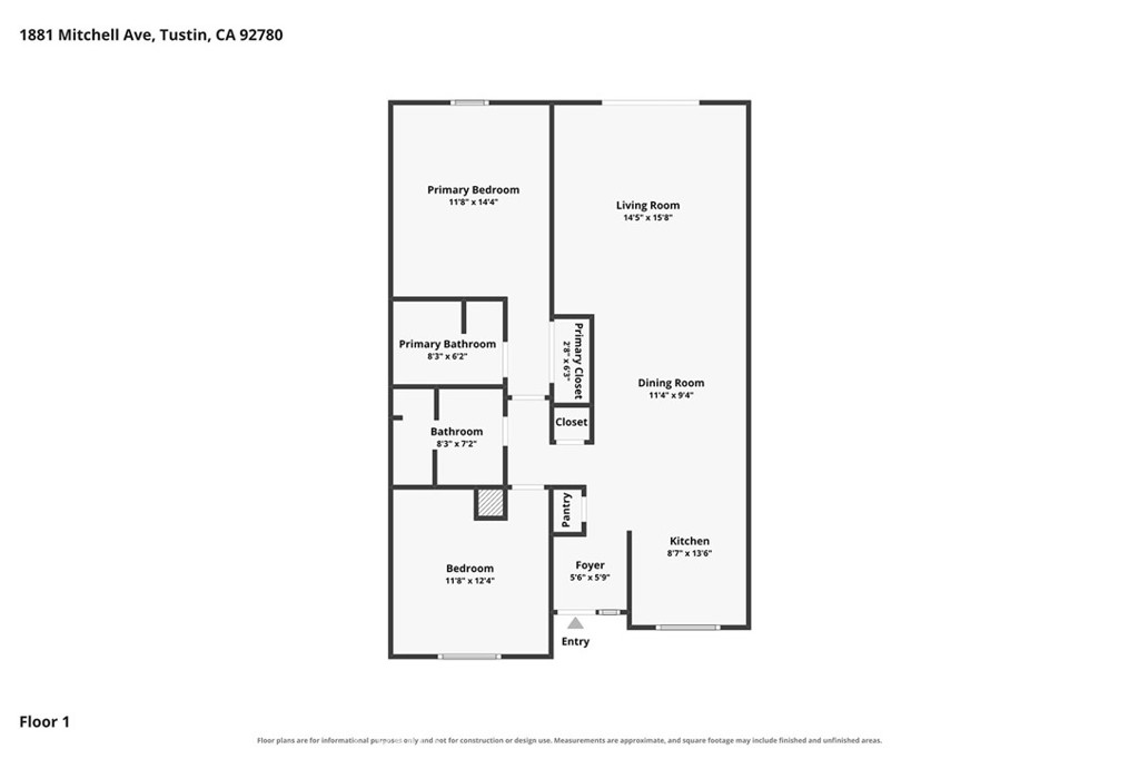 Floor plan showing the home’s two-bedroom, two-bath layout with spacious living and dining areas - 1881 Mitchell Avenue 135, Tustin CA 92780 - photo 45