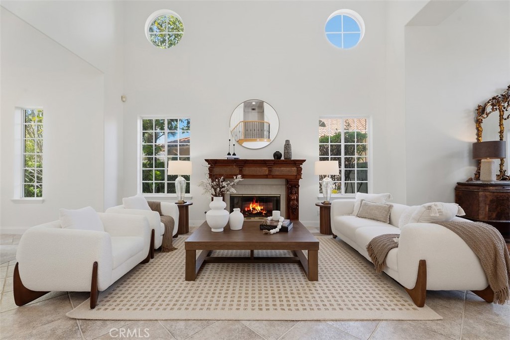 Formal living room with custom mantel - 2150 Chandler Drive, Tustin CA 92782 - photo 7