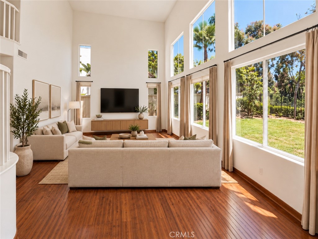 Family Room - Virtually Staged - 2588 Thorman, Tustin CA 92782 - photo 5
