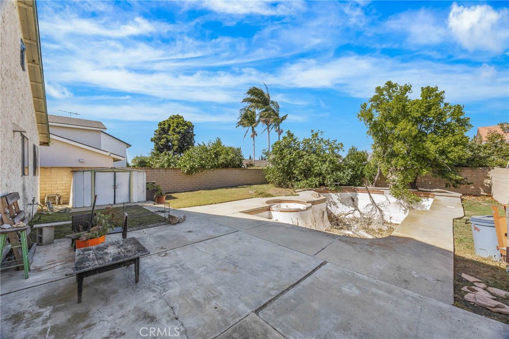 Backyard with Pool - currently unusable - 8441 Tulipwood Circle, Westminster CA 92683 - photo 32