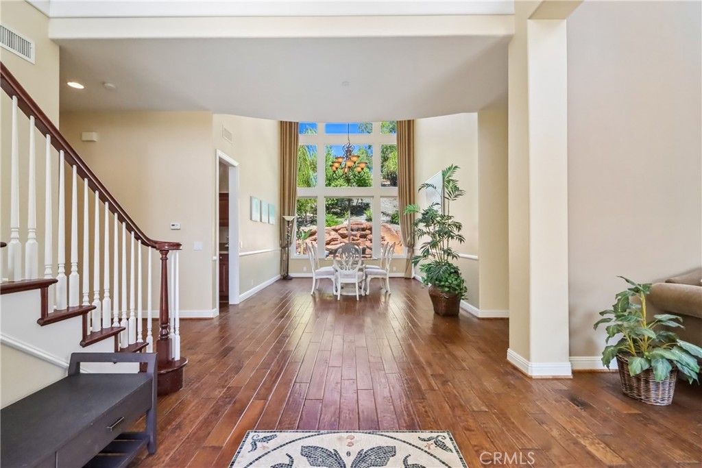Dining area and view of front door, 2nd floor catwalk, stairs case #1 - 17218 Blue Spruce, Yorba Linda CA 92886 - photo 8