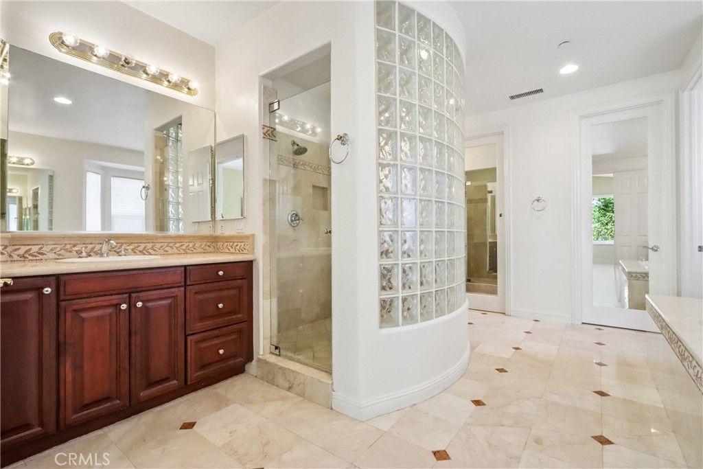 Primary room bathroom Shower, bathroom vanity #1 - 17218 Blue Spruce, Yorba Linda CA 92886 - photo 52