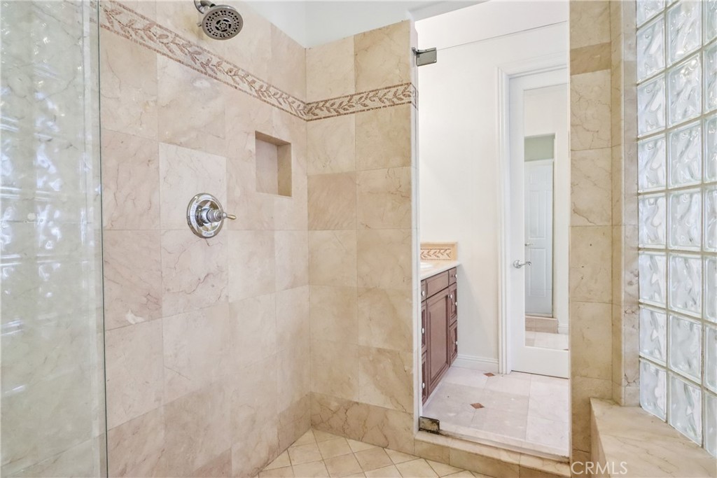 Primary room bathroom shower - 17218 Blue Spruce, Yorba Linda CA 92886 - photo 57