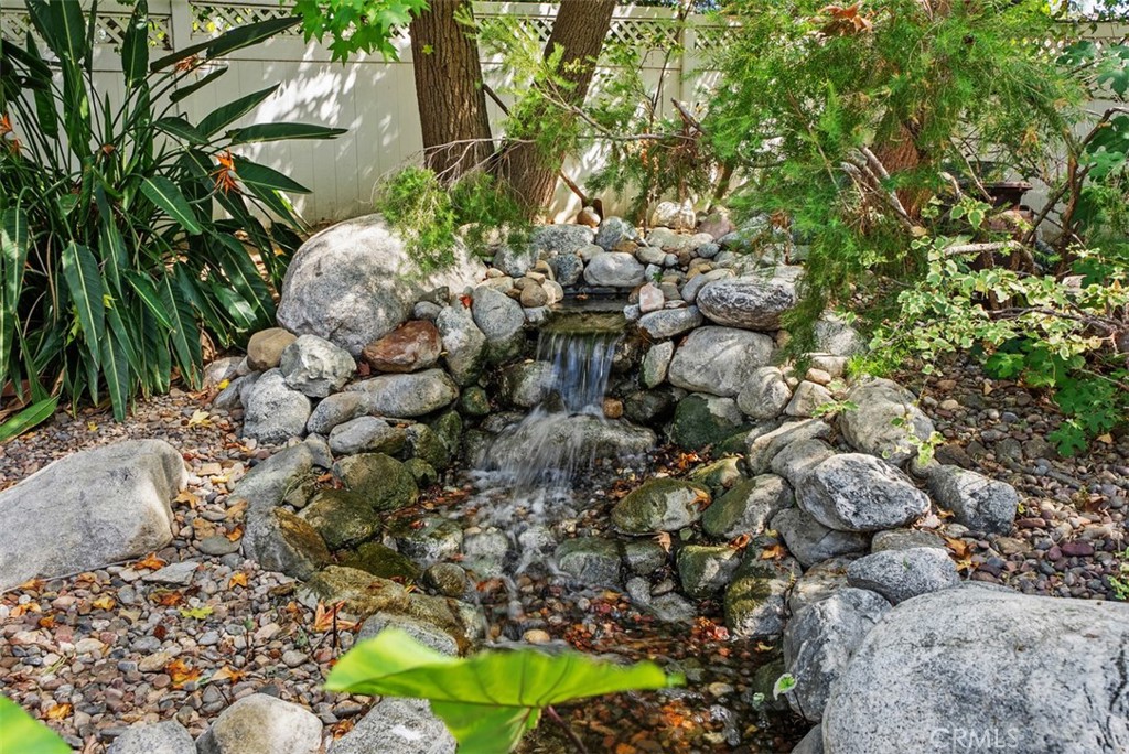 The waterfall that starts the stream. - 21674 Calle Alcazar, Yorba Linda CA 92887 - photo 29